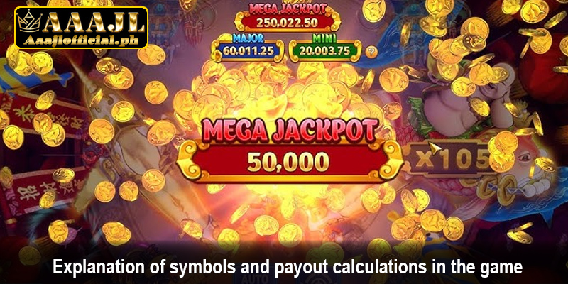 Explanation of symbols and payout calculations in the game